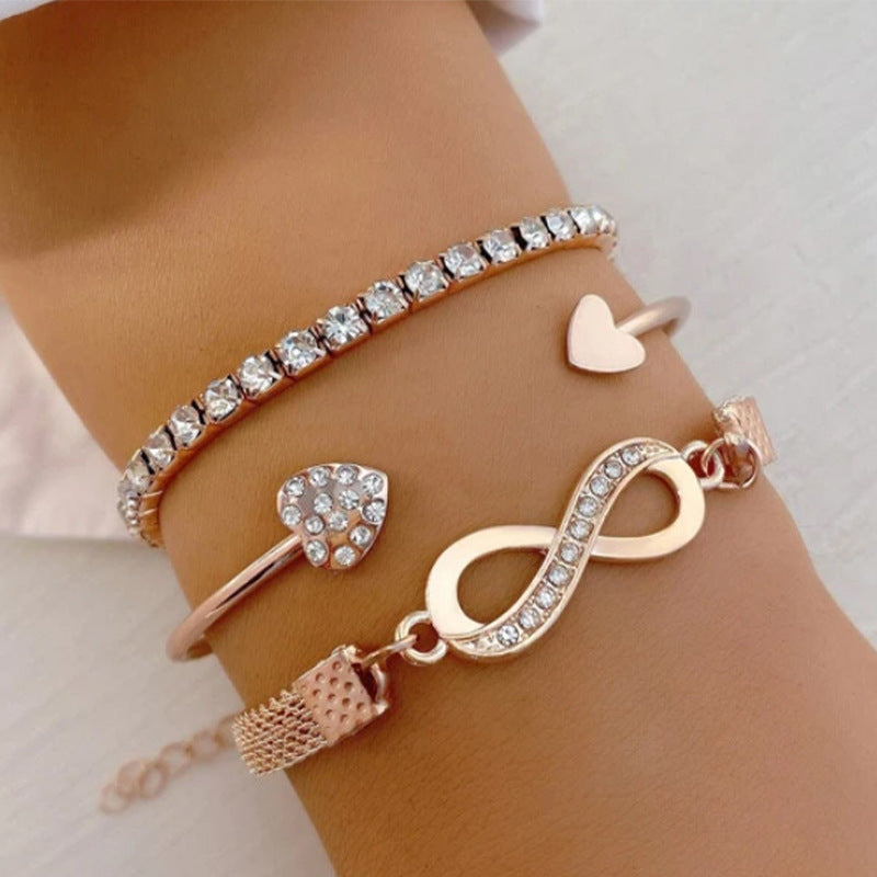 Women's Loving Heart With Opening Design Creative Simple Bracelets