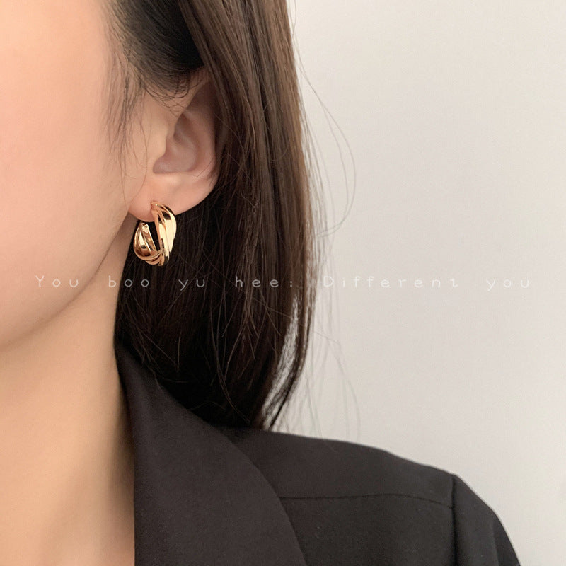 Women's Style Hoop High Sense Ear Design Earrings