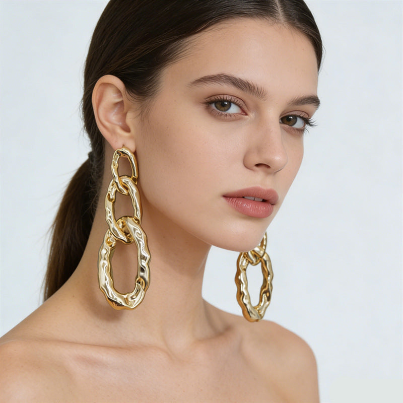 Chain Style Female Geometric Unique High Profile Earrings