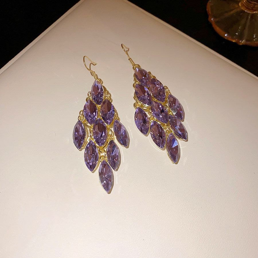Needle Butterfly Enamel Vintage Court Style Delicate Light Luxury Earrings