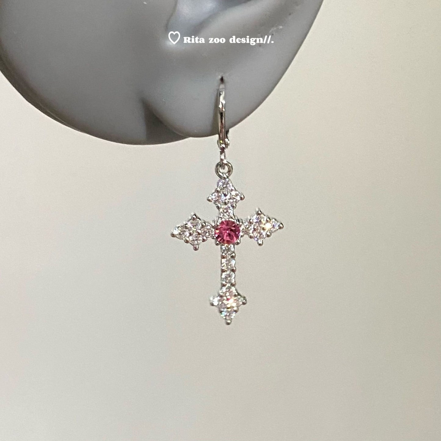 Women's Sparkling Full Rhinestone Cross Clip Niche Temperament Design Rings