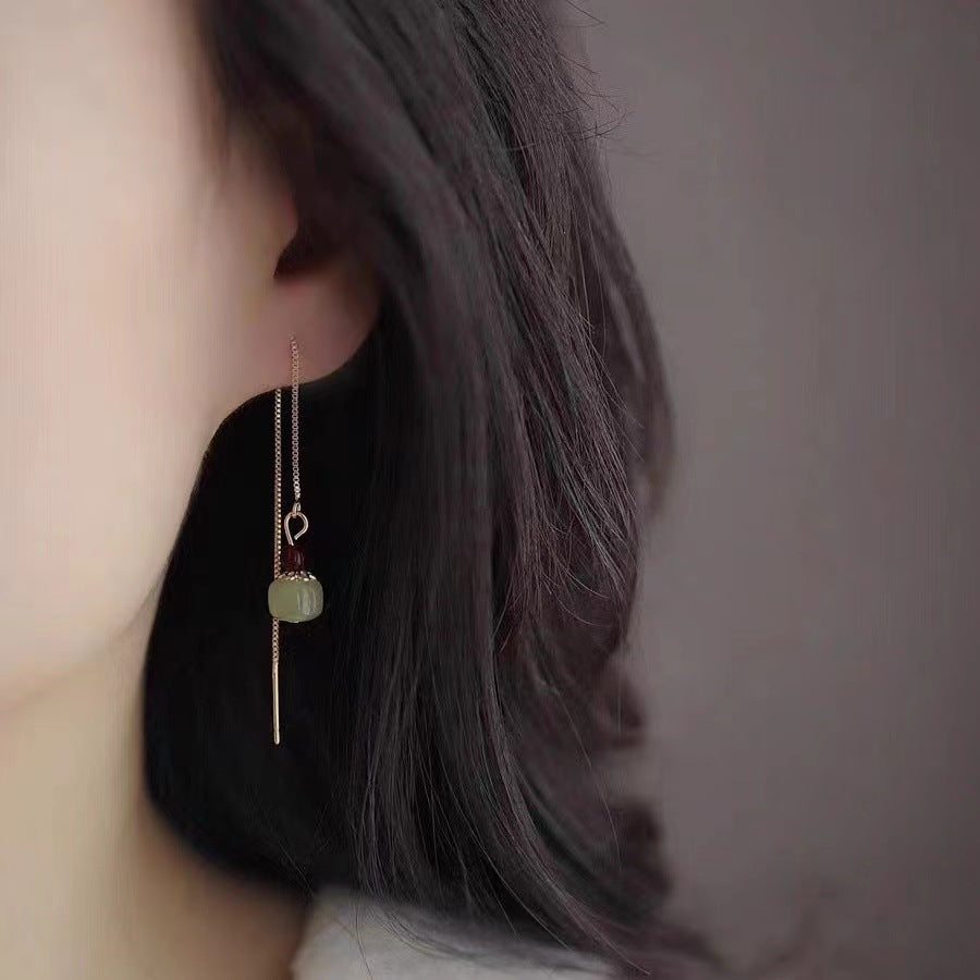 Women's Fashionable Cheongsam Imitation Jade Elegant Simple Ear Line