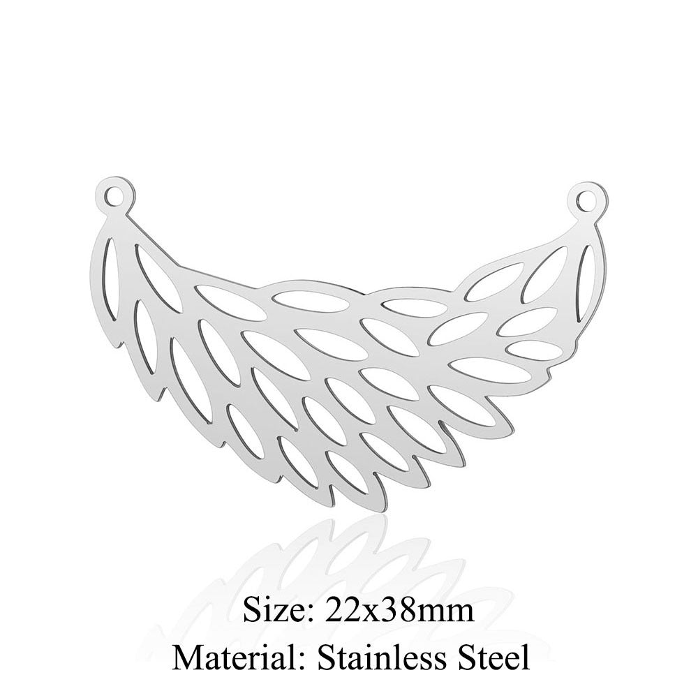 Feather Wings Titanium Steel Lucky Tree Pendants