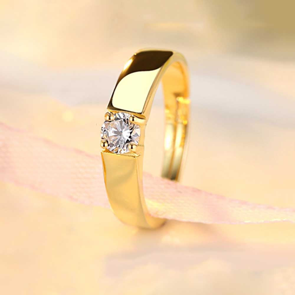 Women's & Men's Inlaid Zircon Light Luxury Simplicity Couple Rings