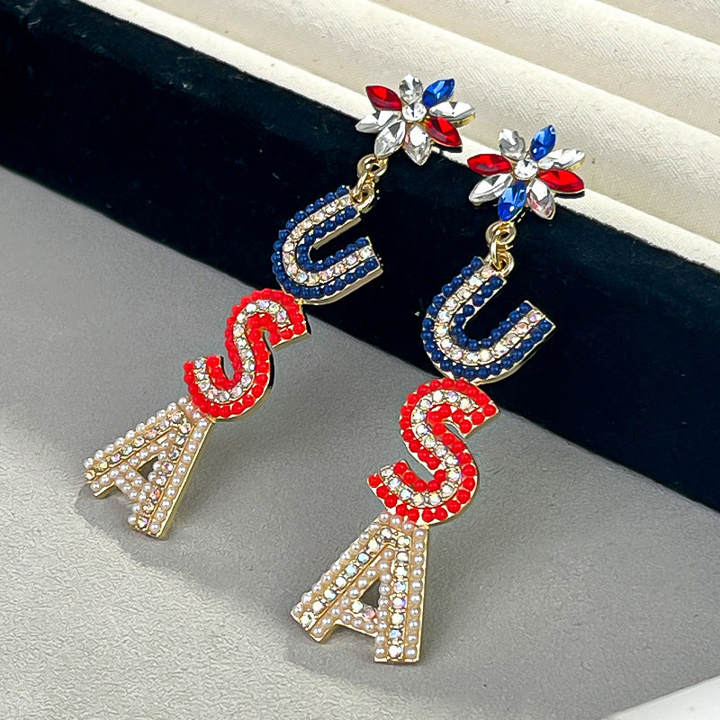 Independence Day Style English Love Bead Rings