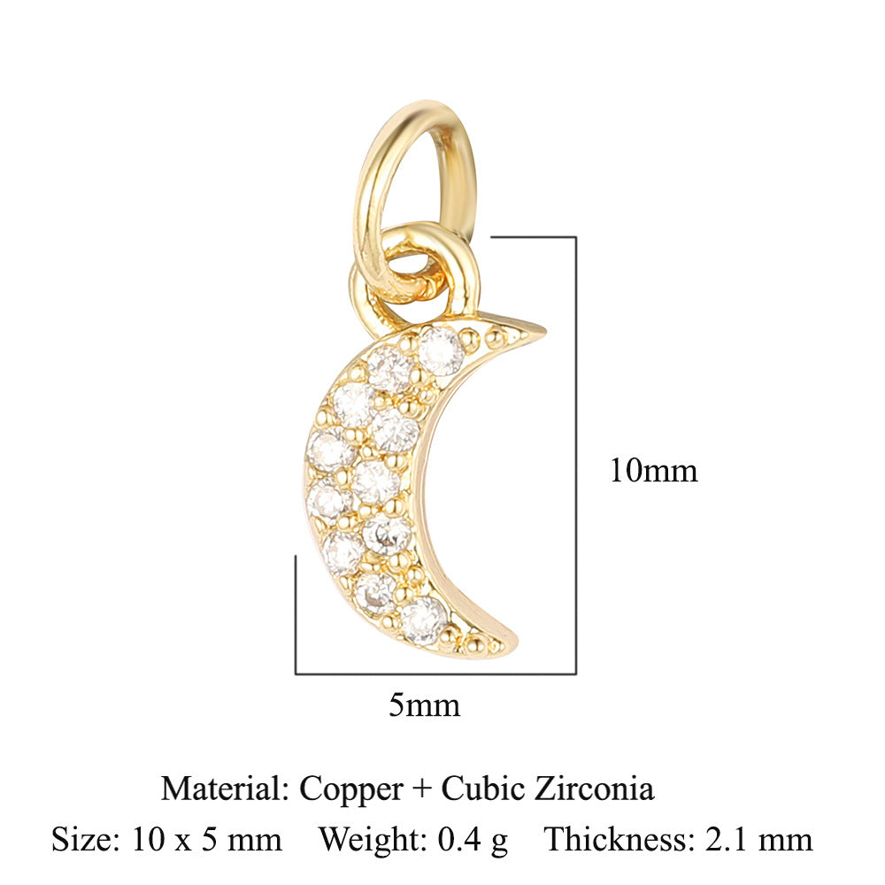 Star Moon Copper Zircon Ornament Accessories Lightning Eye Pendants