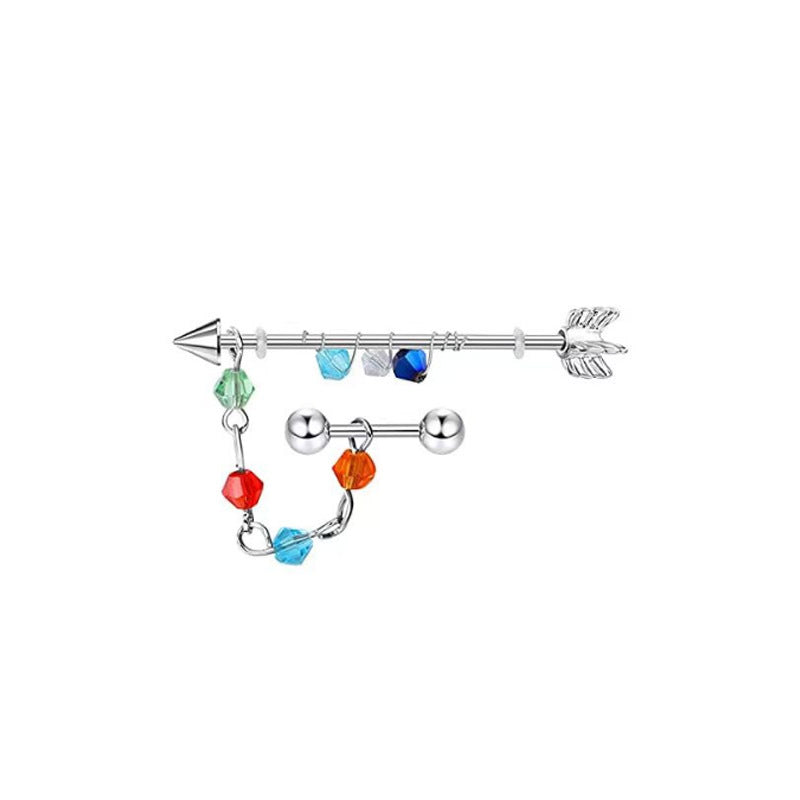 Human Body Piercing Moon Heart Wave Butterfly Ear Bone Earrings