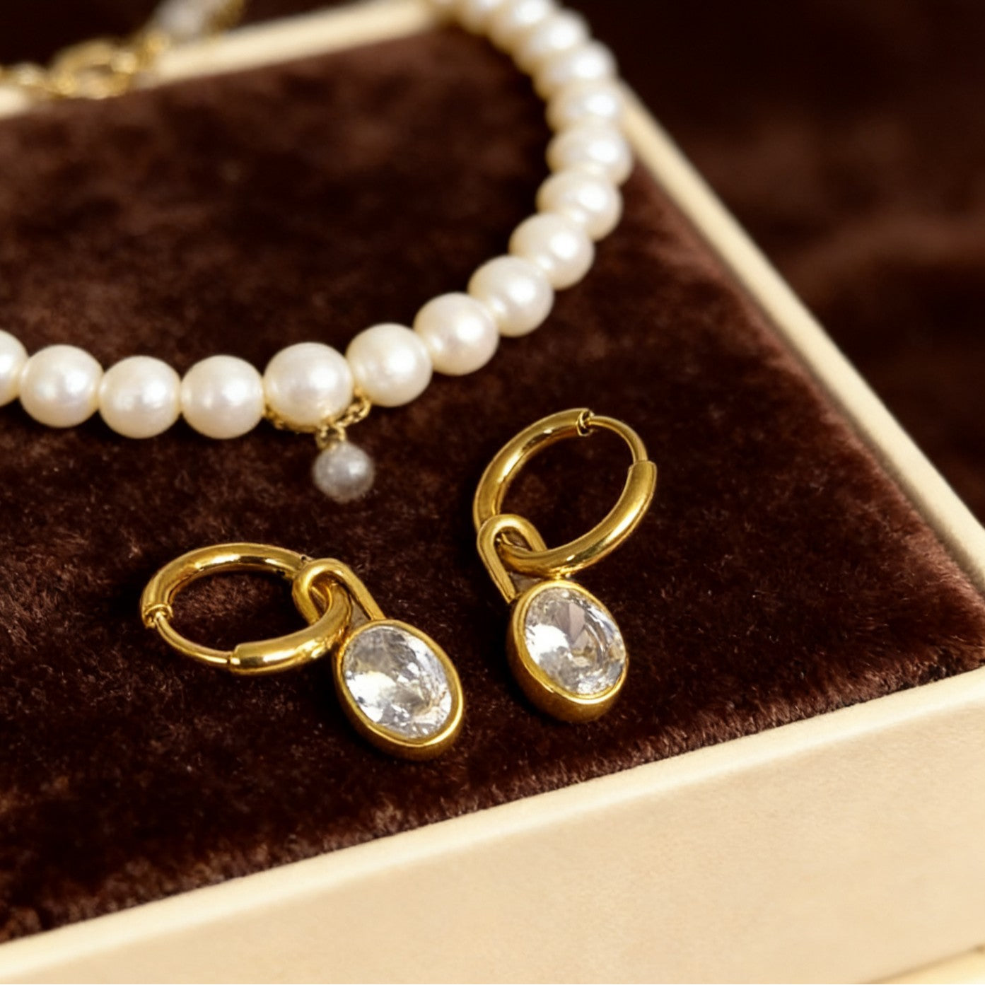 Titanium Steel Zircon Fashion Trendy Simple Texture Not Easy To Earrings