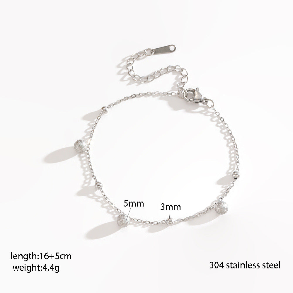 Women's Frosted Titanium Steel Metal Ball Light Luxury Bracelet