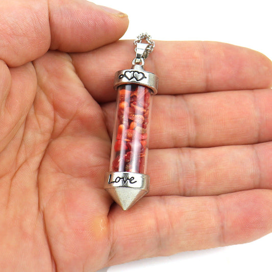 Colorful Gravel Ing Bottle Cone Love Necklaces