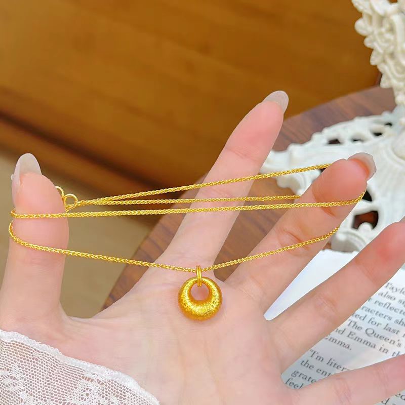 Alluvial Brushed Chinese Style Peace Buckle Pendants