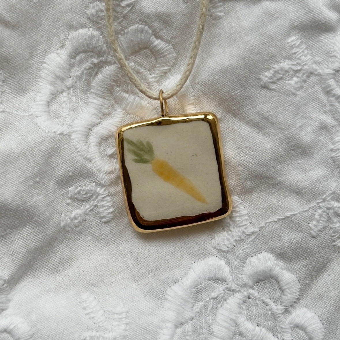 Vegetable Series Carrot Tomato Cauliflower Pea Necklaces