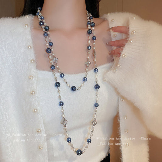 Flower Pearl Long Fashionable Elegant High-grade Necklaces