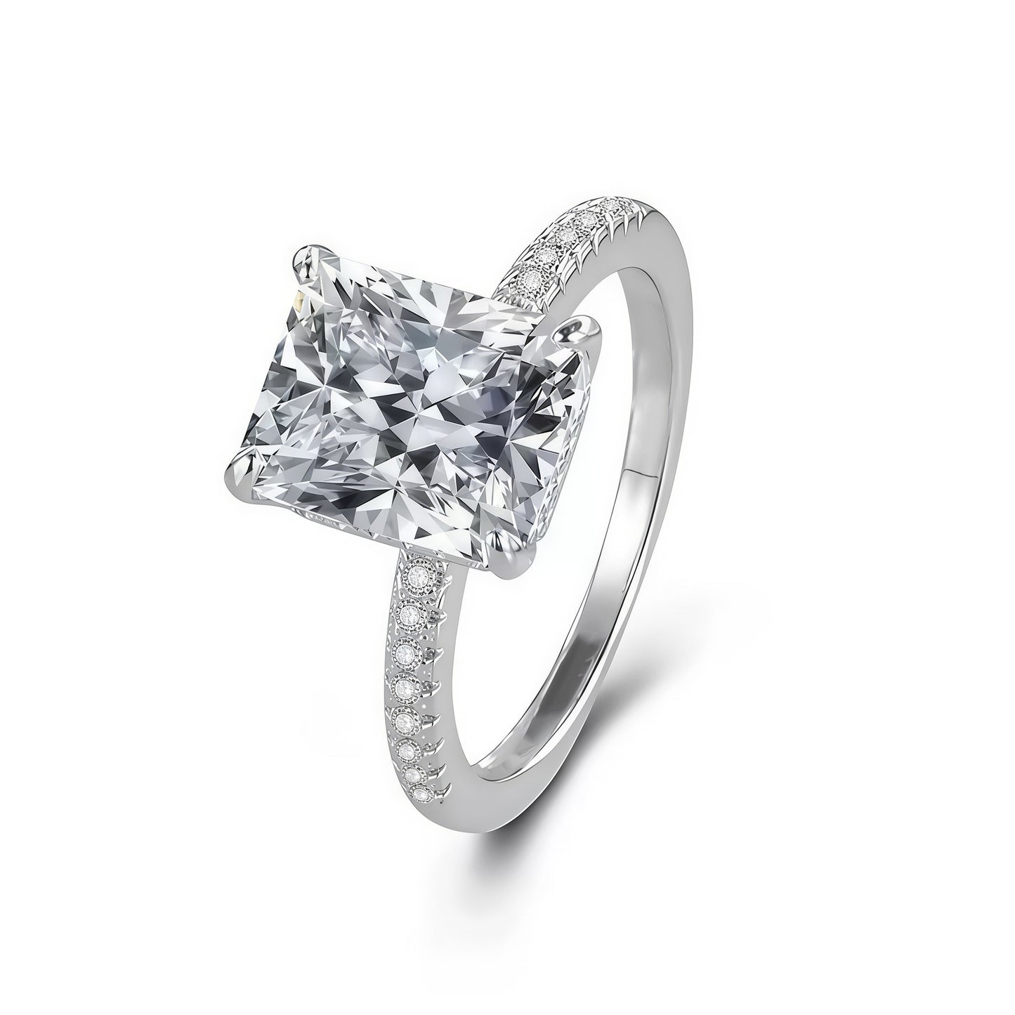 Ice Flower Cut Moissanite Light Luxury High-grade Sugar Couple Temperament Ring