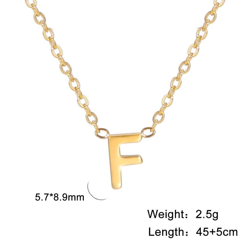 Cut Letter Titanium Steel Ornament Female Niche High Necklaces