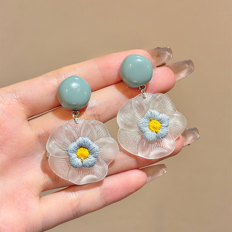 Flower Female Sweet Gentle Cute Ear Stud Earrings