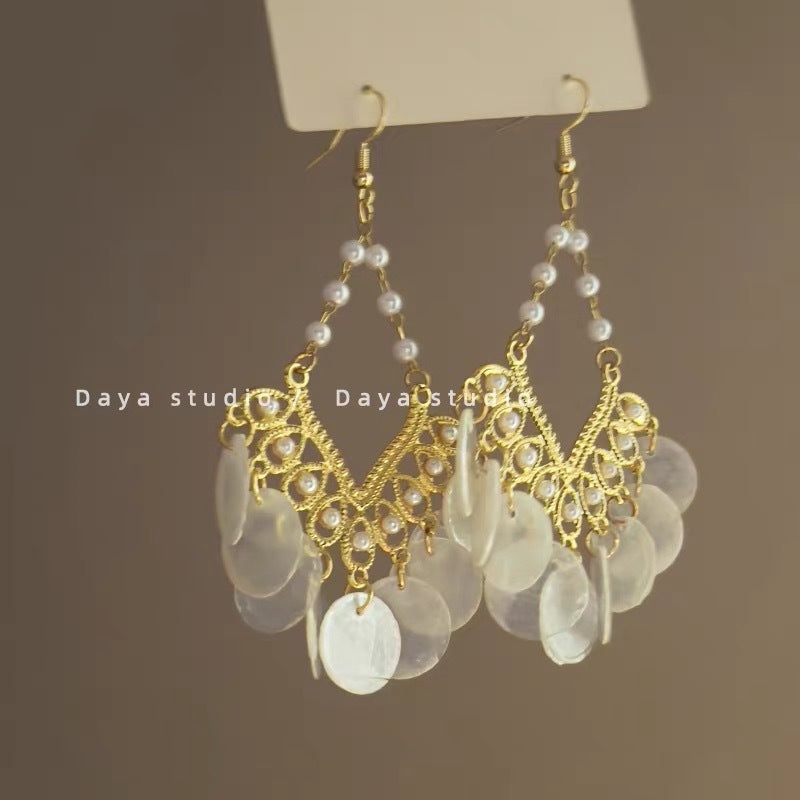 Needle Raffia Fabric White Flower Light Luxury Rings