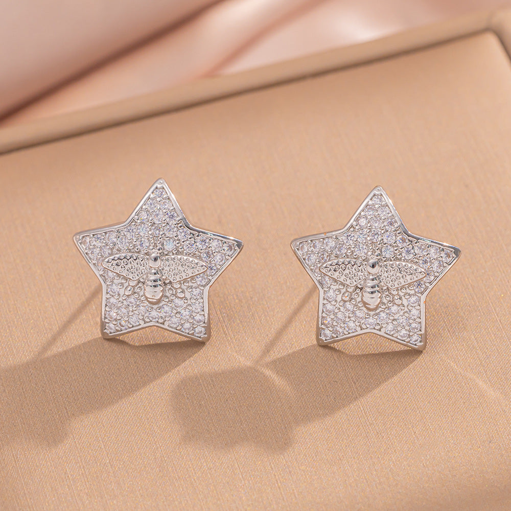 Simple Classic All Match Fashion Zircon Earrings