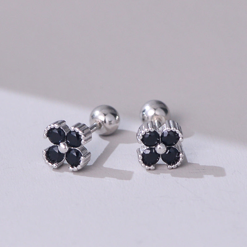 Diamond Twist Screw Ear Bone Two Earrings