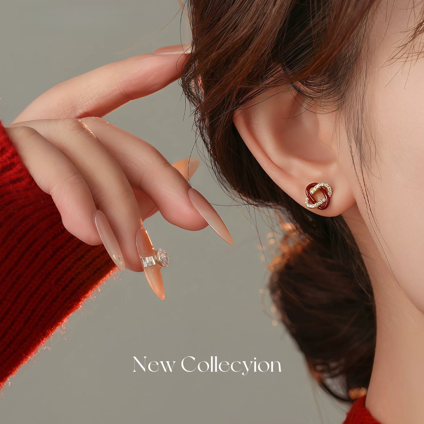 Needle Truelove Knot Female High-grade Sense Red Rings