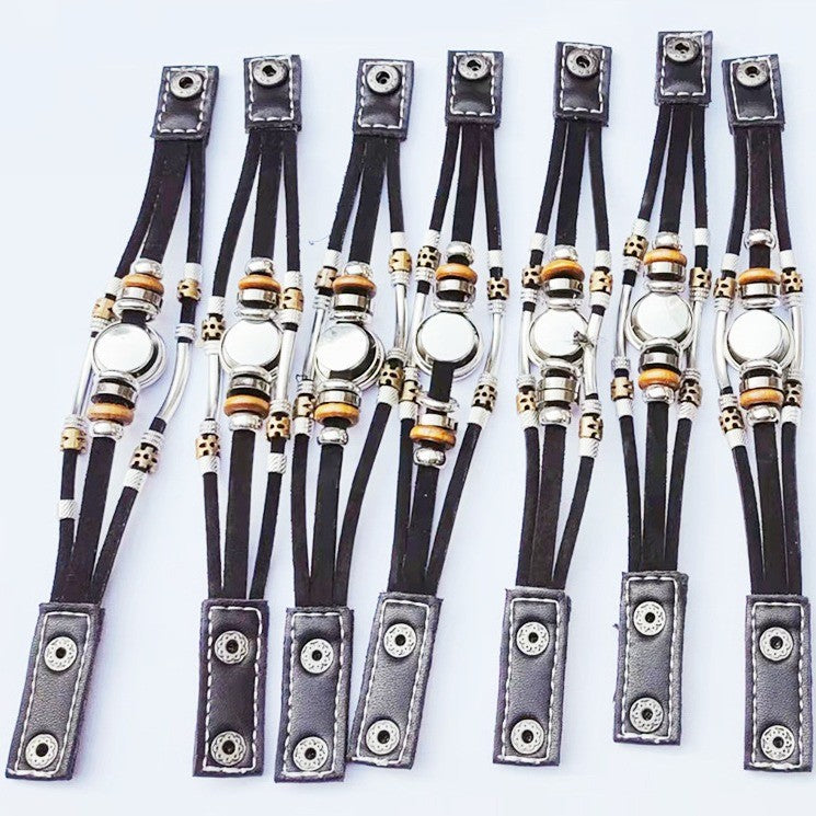 Men's Korean Element Luminous Fashion Alloy Snap Button Bracelet