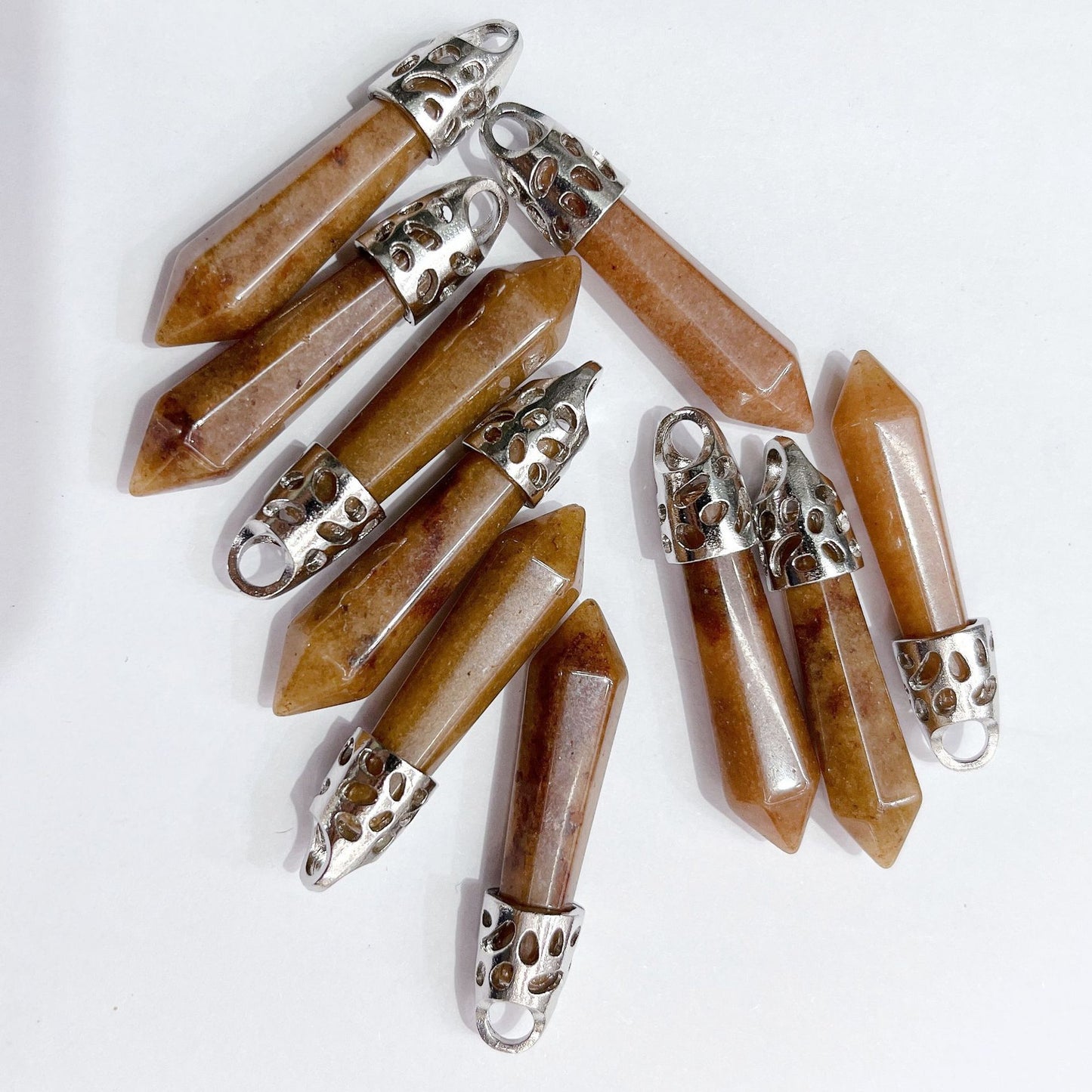 Crystal Agate Hexagon Prism Bullet Accessories Pendants