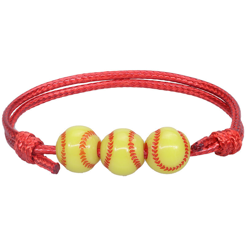 Basketball Baseball Wax Line Woven Softball Tennis Rugby Bracelets