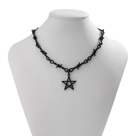Five-pointed Star Hot Clavicle Female Thorn Personality Necklace