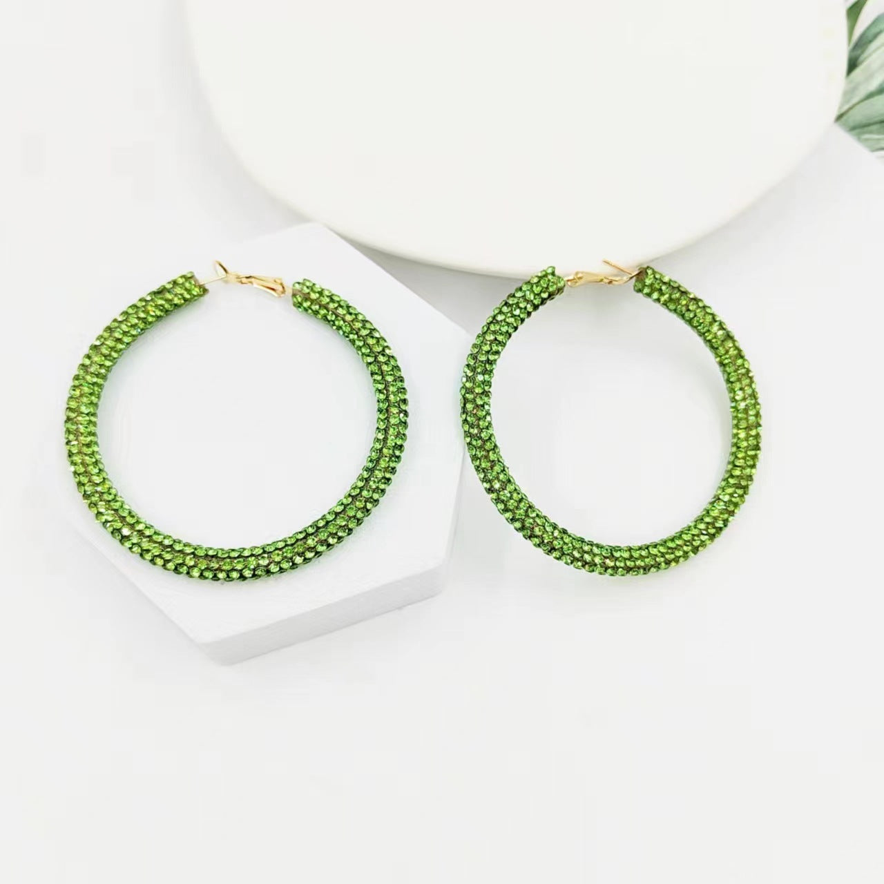 Splendid Diamond Shiny Big Circle Affordable Luxury Fashion Rhinestone Color Earrings