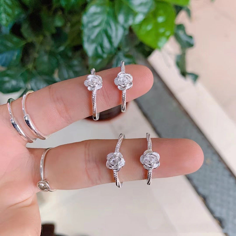 Retro Twist Rose Gentle Elegant Wind Camellia Rings