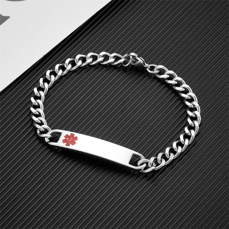 Men's Medical Logo Titanium Steel Simple Stylish Bracelets