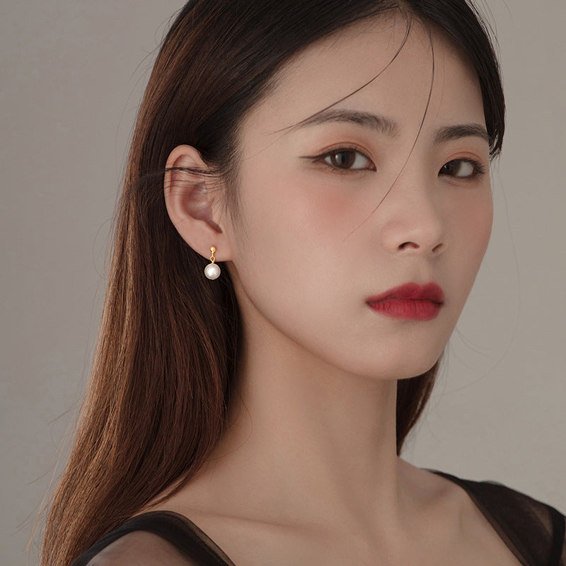Children's Pearl Female Light Luxury Summer Ear Copper Stud Earrings