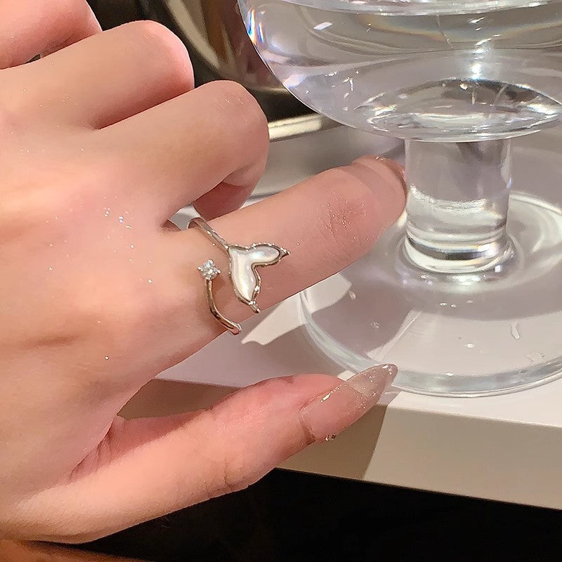 Pearl Zircon Butterfly Female Niche High-grade Light Luxury Couple Temperament Ring