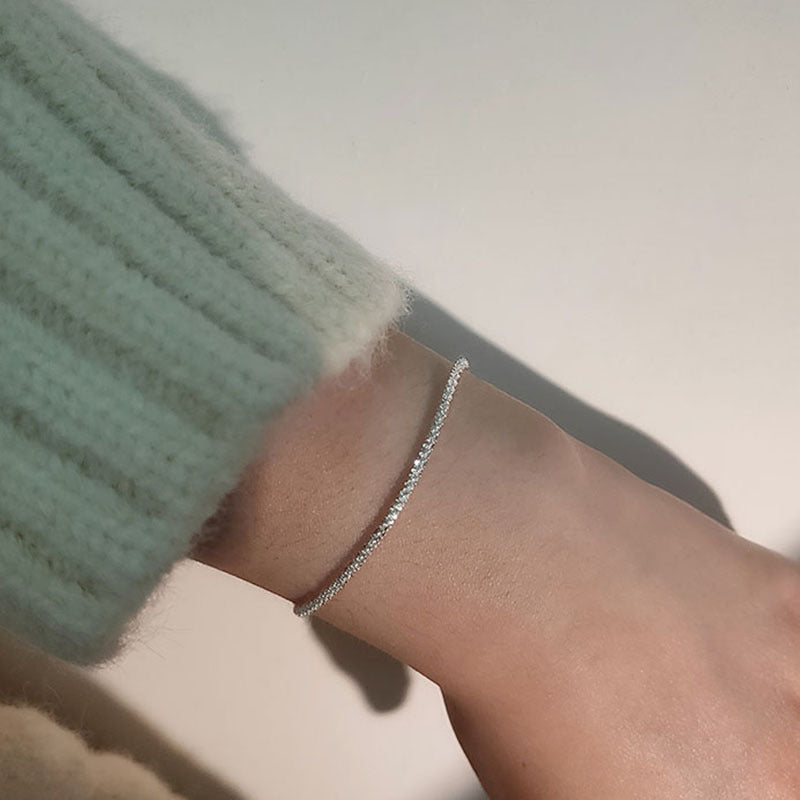 Women's Sier Simple Starry Shiny Girlfriend Gifts Bracelet