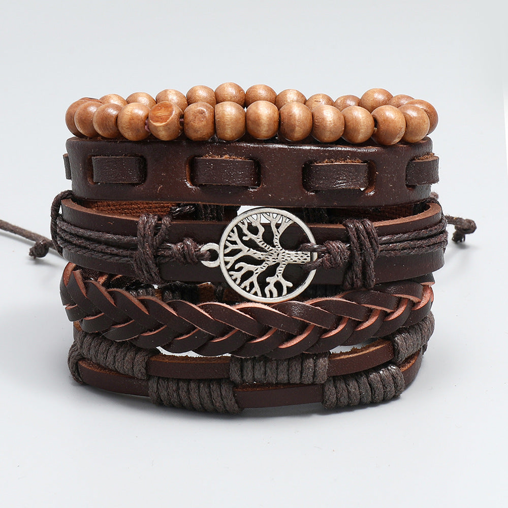 Personality Handmade Weave Vintage Leather Lucky Bracelets