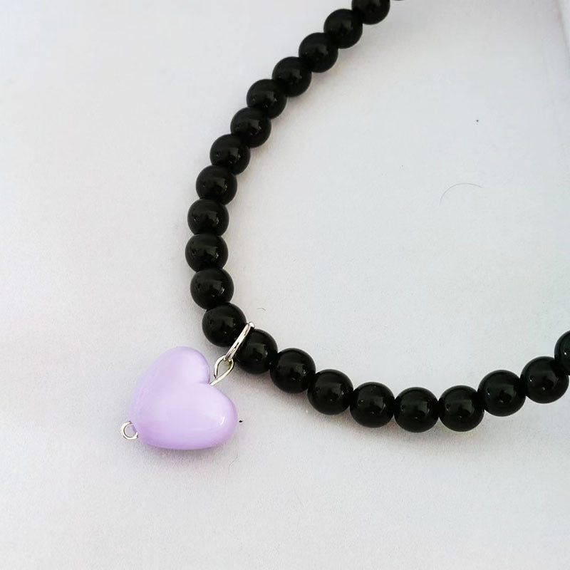 Women's Red Heart Beaded For Niche Design Necklaces