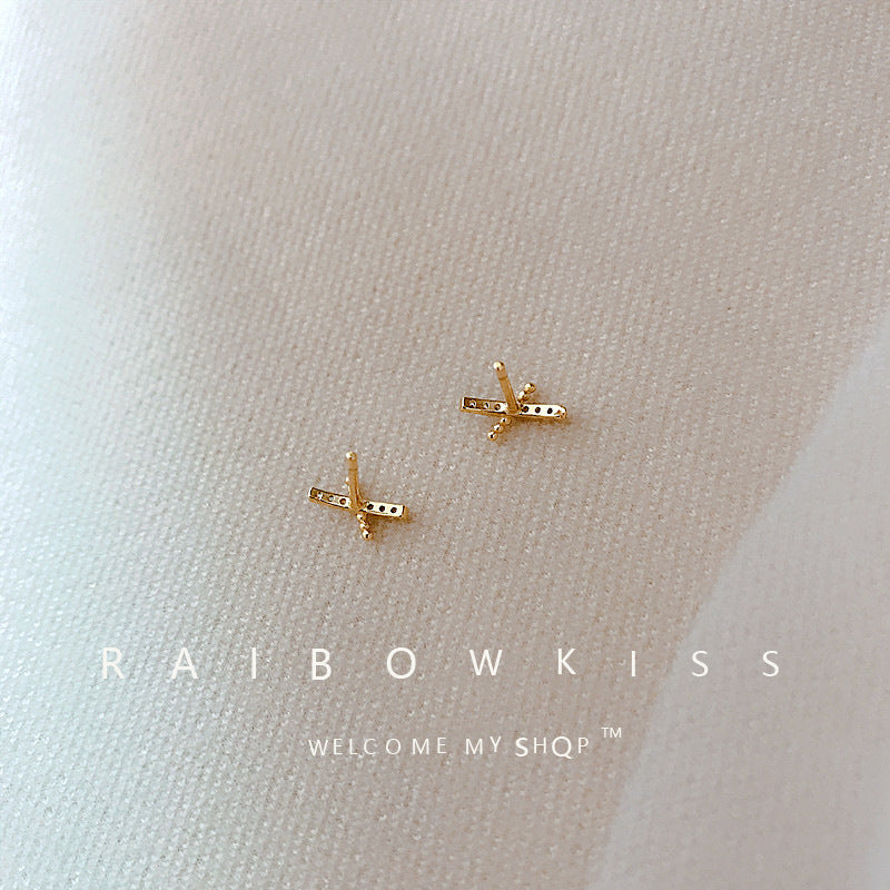 Women's X For Fresh Literature Art Sweet Stud Earrings
