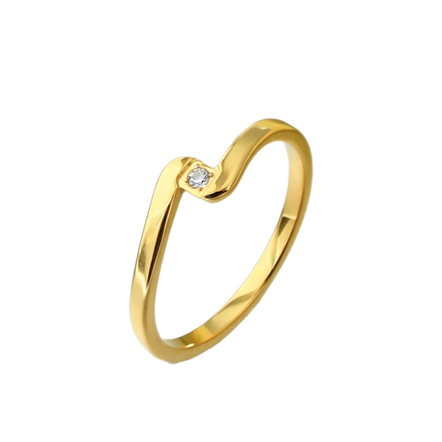 Simple Light Luxury Titanium Steel Zircon High-grade Rings
