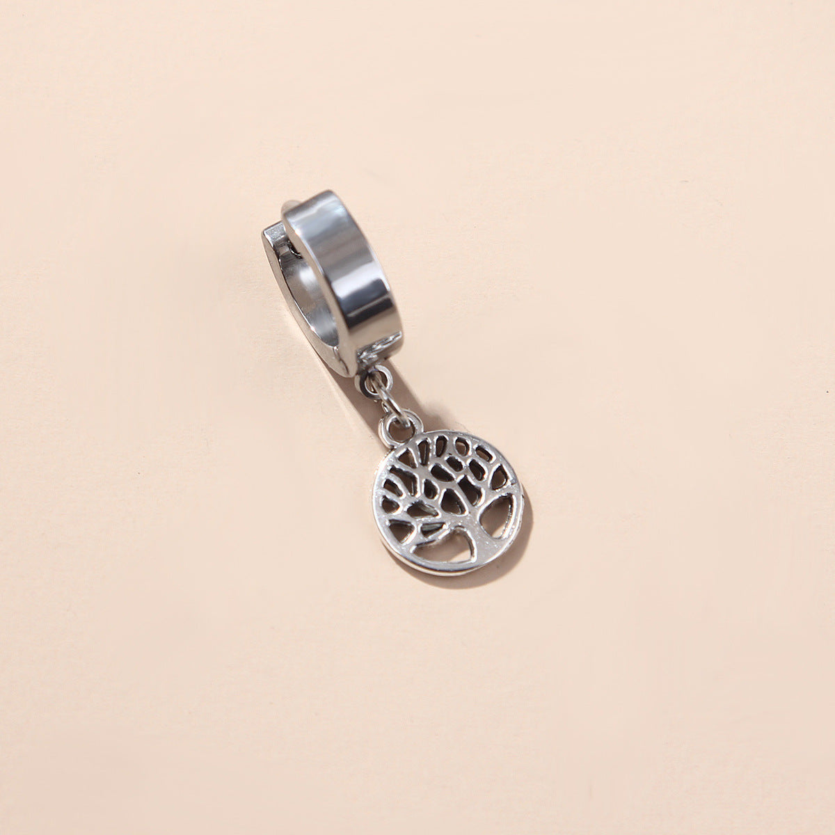 Women's & Men's Hop Punk Lightning Feather Cross For Titanium Ear Buckle