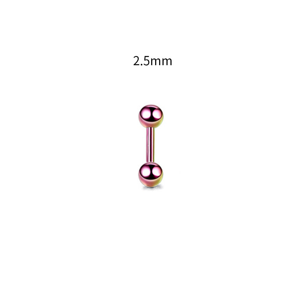 Steel Rod Dumbbell Ball Ear Bone Stud Earrings