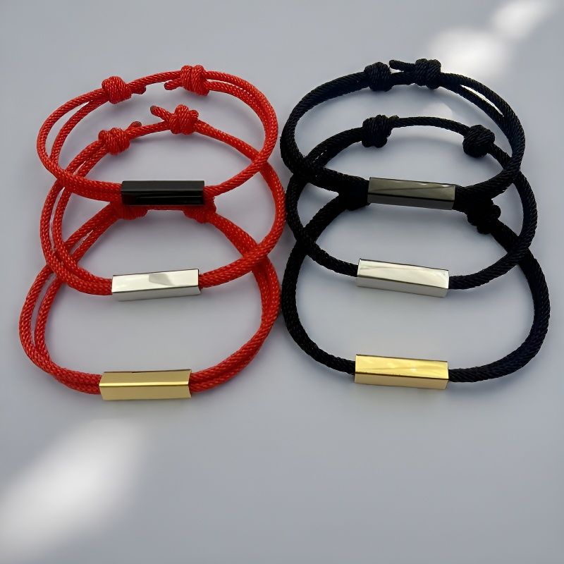 Knotted Mother's Day Woven Couple Brace Lace Engraved Bracelet
