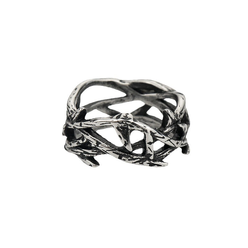 Women's & Men's Dark Cold Wind Vine Thorn Trendy Hip Hop Cool Ring