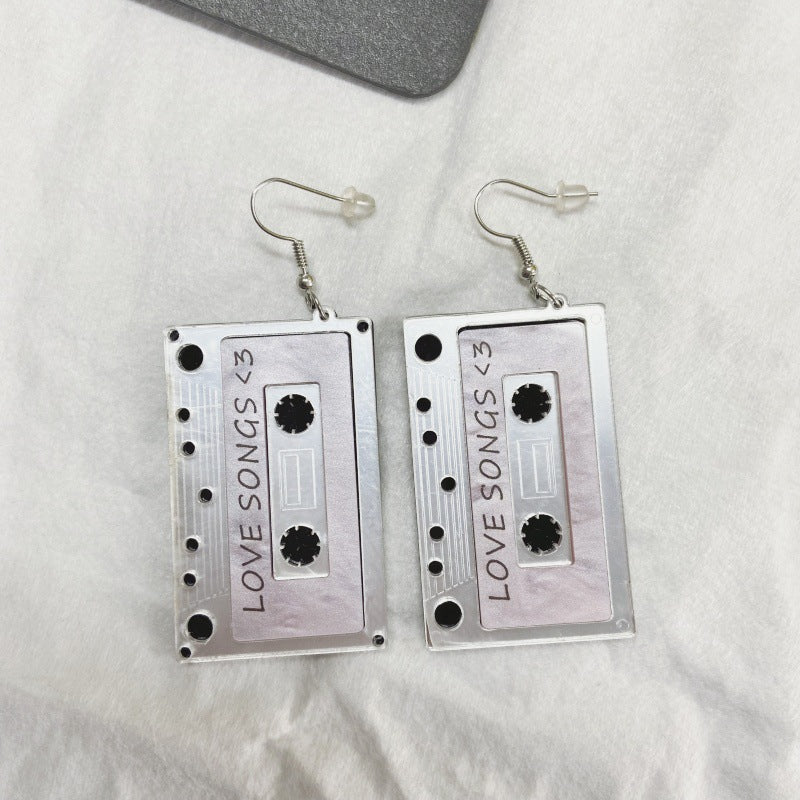 Trendy Female Temperament Stereo Tape Trend Simple Valentine's Earrings