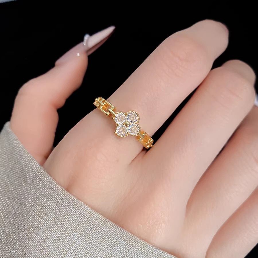 Zircon Simple Female Opening Adjustable Index Finger Light Luxury Rings