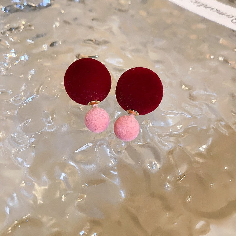 Women's Sier Needle Pearl Round Niche Elegant Earrings