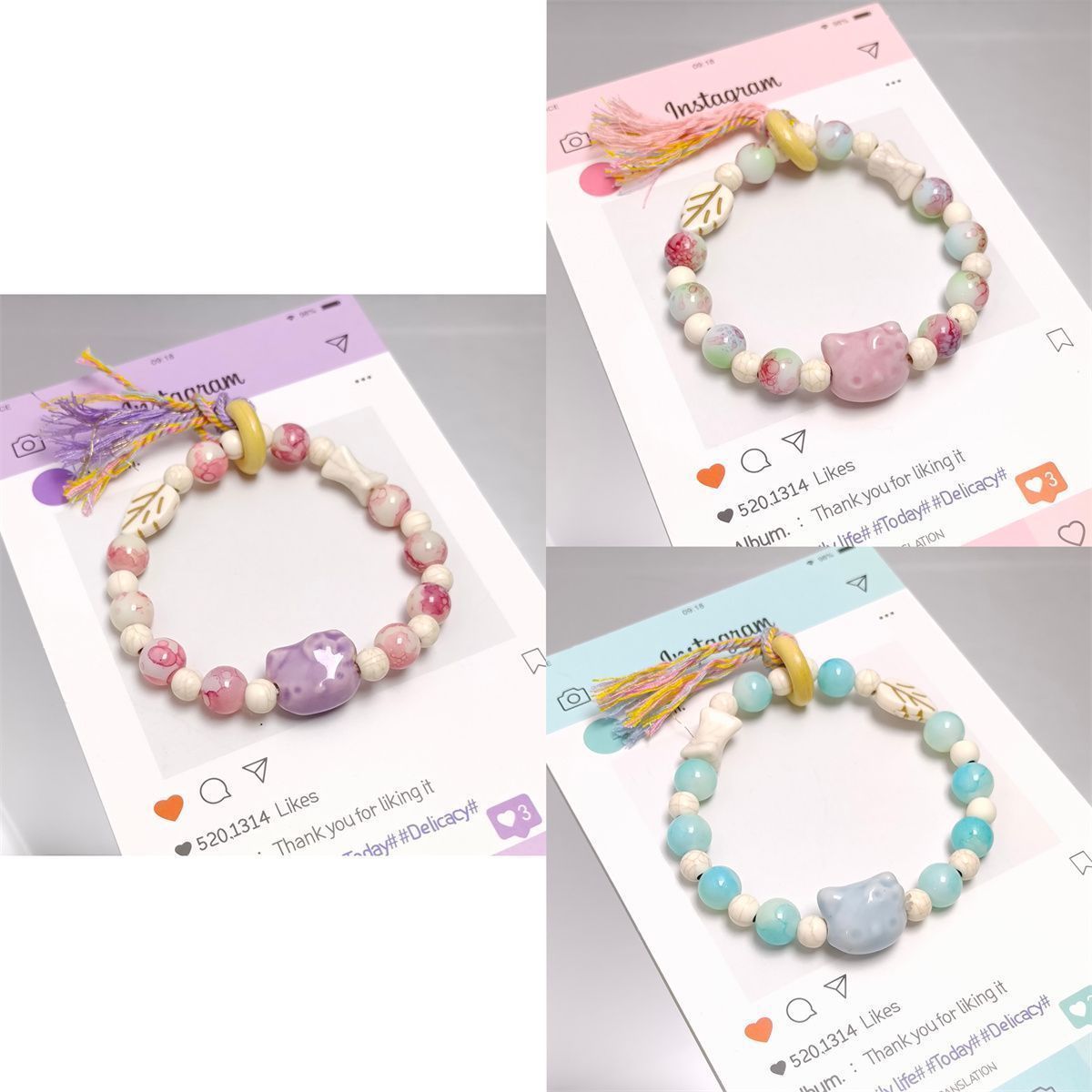 Cute Sweet Cat Ceramic Female Exquisite Bracelets