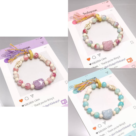 Cute Sweet Cat Ceramic Female Exquisite Bracelets