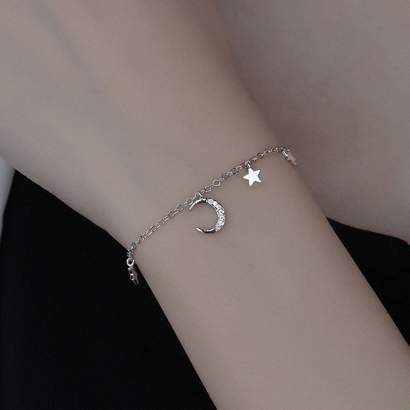 Curved Crescent Girlfriends Korean Style Sweet Niche Shiny Bracelets