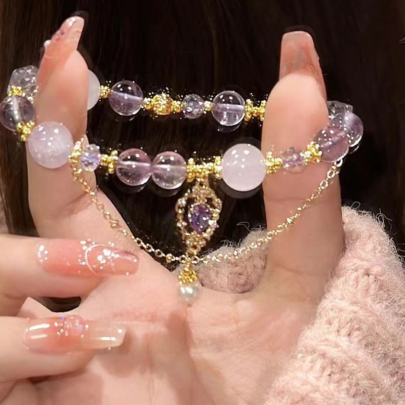 Crystal Lovers Amethyst Beaded Female Girlfriends Bracelets
