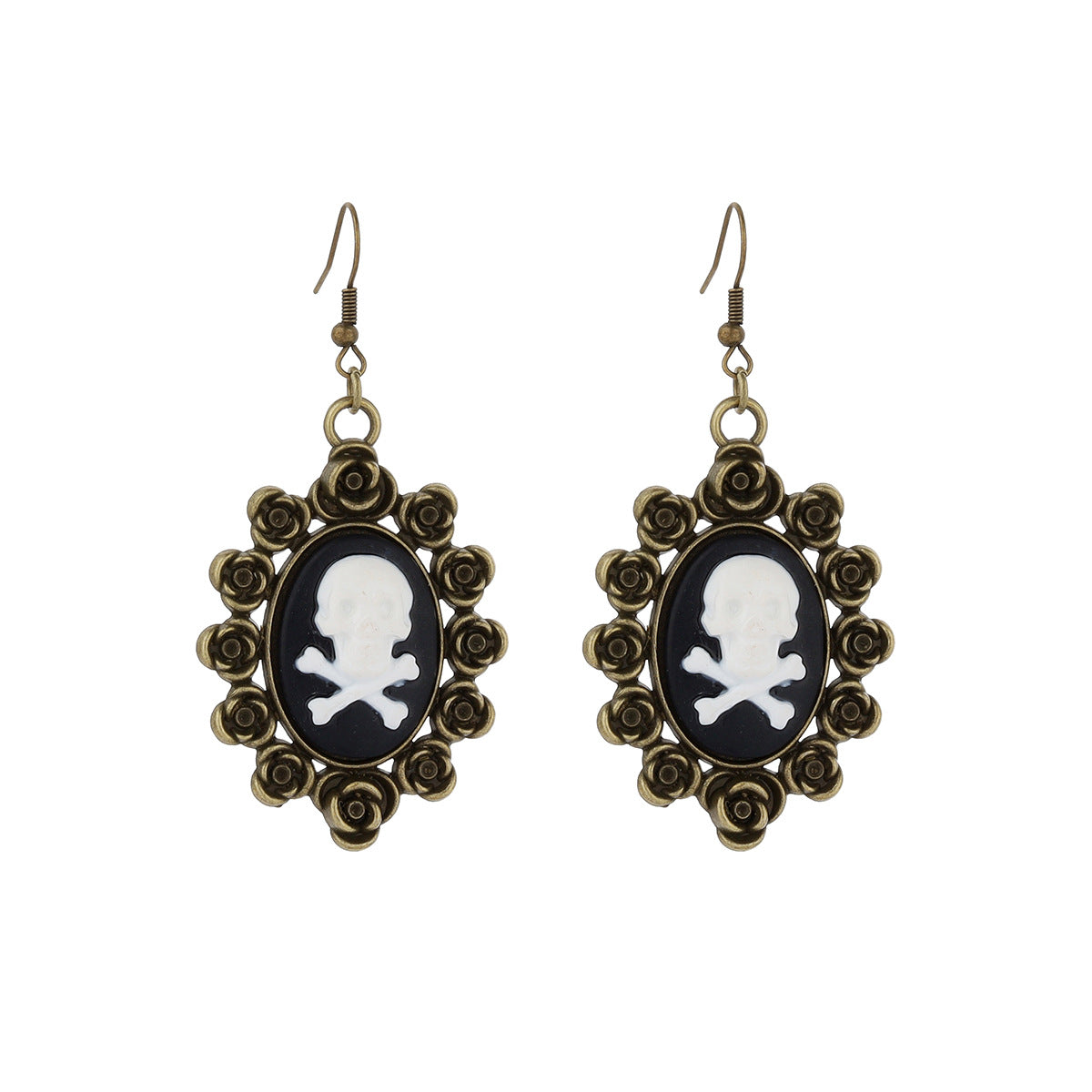 Design Vintage Steam Punk Skull Mechanical Earrings